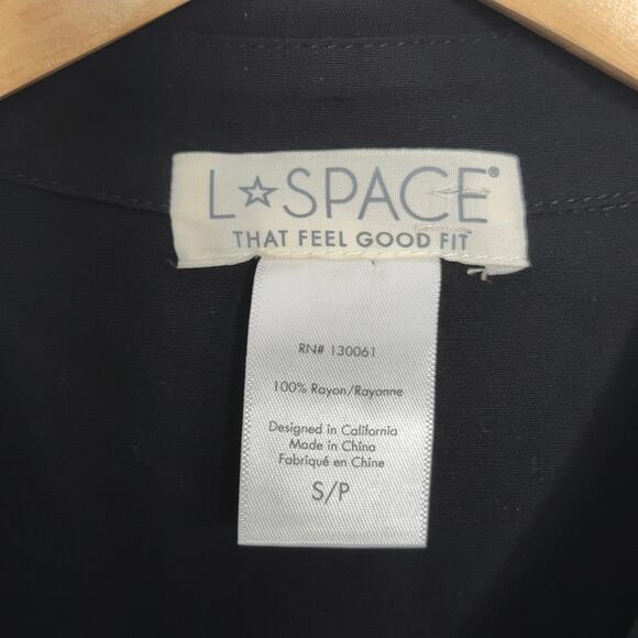 L*SPACE Prism Tie Button Front Maxi Dress Black Sz S $198 {Q17} - Picture 9 of 9